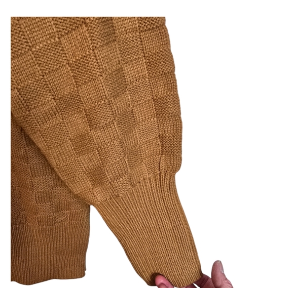 Berkley & Unbranded 2 Sweaters Basket Wave & Textured Stitch Brown Blue Small - Picture 9 of 17